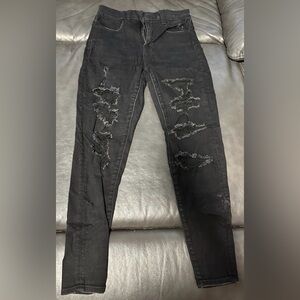 American Eagle Outfitters Black Skinny Distressed Jeans